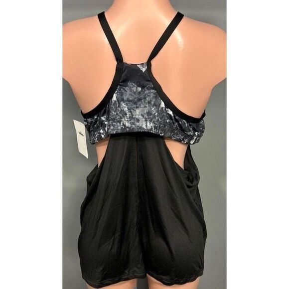 New Nike Women Black & White Tie Dye One Piece Swimsuit Size 3x (Cost $72) - Picture 2 of 4